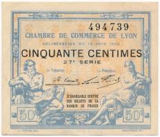 Franciaország / Lyoni Kereskedelmi Kamara 1922. 50c T:III  France / Chambre de Commerce de Lyon 1922. 50 Centimes C:F