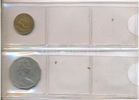 Vegyes 51db-os Brit, Ausztrál és Kanadai fémpénz tétel, kis alakú zöld berakóban T:vegyes
Mixed 51p...