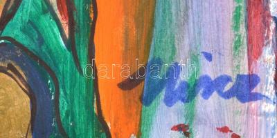 Barabás Anna és Hincz jelzéssel: Alakok. Vegyes technika, papír, 42x29,5 cm