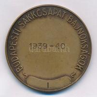1940. "Magyar Sakkszövetség / Budapesti Sakkcsapat Bajnokságok 1939-40 I." Br emlékérem (4...