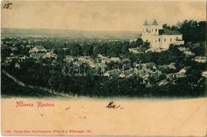 1900 Máriaradna, Radna (Lippa, Lipova); templom, látkép / general view, church