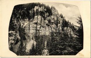 Tátra, Alacsony-Tátra, Nízké Tatry; Vápence na Lucenky pod Dumbierom / Gyömbér-csúcs, mészkőoszlopok. A. Herchl felvétele / mountain peak, limestones