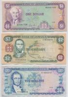 Jamaika 1987. 1$ + 2$ + 10 $ T:III szép papír  Jamaica 1987. 1 Dollar + 2 Dollars + 10 Dollars C:F nice paper Krause#68Ab,69b,71b