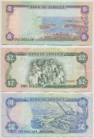 Jamaika 1987. 1$ + 2$ + 10 $ T:III szép papír 
Jamaica 1987. 1 Dollar + 2 Dollars + 10 Dollars C:F ...