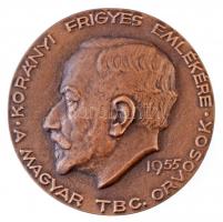 Reményi József (1887-1977) 1955. Korányi Frigyes Emlékére - A Magyar TBC Orvosok / Salvus Aegroti Suprema Lex öntött, kétoldalas Br emlékérem (87mm) T:1