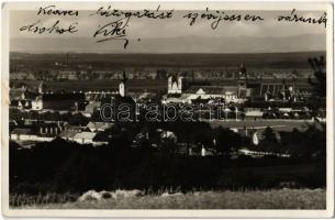 1936 Szakolca, Skalica; látkép a szőlőültetvényekről, templomok. G. Teslík kiadása / Pohlad z vinohradov / general view, churches