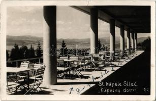 1932 Szliács, Sliac; Kúpelny dom / Fürdőház terasza / spa, bath, terrace. photo