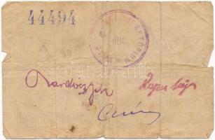 Magyaróvár / Mosonvármegye Direktóriuma 1919.05.07. 10K  papír szükségpénz, hátoldalán bélyegzés, al...