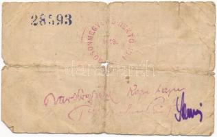 Magyaróvár / Mosonvármegye Direktóriuma 1919.05.07. 2K  papír szükségpénz, hátoldalán bélyegzés, alá...