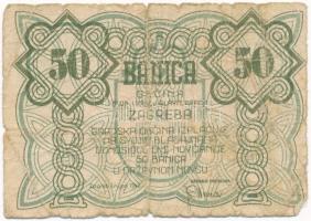 Független Horvát Állam 1942. 50B "Zágráb Szabad Királyi Város" T:III-  Independent State of Croatia 1942. 50 Banica "Slobodni Kraljevski Grada Zagreba / Free Royal City of Zagreb" C:VG