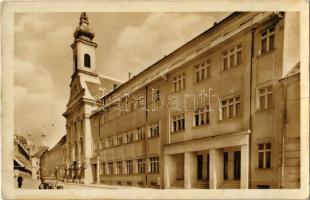 Nagyszombat, Tyrnau, Trnava;  Hviezdoslavova ulica, Klastor Ursuliniek / utca, Orsolyita rendház és kolostor, automobil / street view, Ursuline church and convent, automobile (Rb)