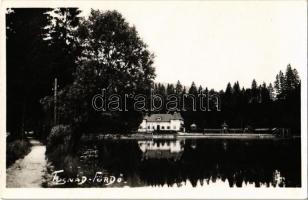 1944 Tusnádfürdő, Baile Tusnad; fürdőház, uszoda, tó / spa, bath, swimming pool, lake. Gáll Béla photo