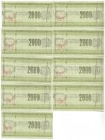 Lengyelország 1989. 2000Zl (9x) sorszámkövető "Lengyel Nemzeti Bank" utazási csekk T:I-,II...