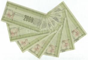 Lengyelország 1989. 2000Zl (7x) sorszámkövető "Lengyel Nemzeti Bank" utazási csekk T:I-,II...