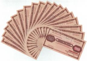 Lengyelország 1989. 1000Zl (18x) sorszámkövető "Lengyel Nemzeti Bank" utazási csekk T:I-,I...