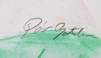 Pór jelzéssel: Női portré. Ceruza, pasztell, papír, 42x29,5 cm