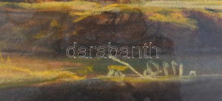 Olvashatatlan jelzéssel: Őszi Dunapart, 2004. Pasztell, papír, hátoldalán jelzett és ajándékozási so...