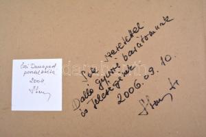 Olvashatatlan jelzéssel: Őszi Dunapart, 2004. Pasztell, papír, hátoldalán jelzett és ajándékozási so...