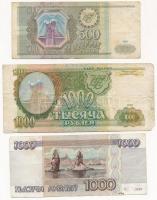 Oroszország 1993. 500R + 1000R + 1995. 1000R T:III,III- foltos Russia 1993. 500 Rubles + 1000 Rubles + 1995. 1000 Rubles C:F,VG spotted Krause#256,257,261