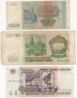 Oroszország 1993. 500R + 1000R + 1995. 1000R T:III,III- foltos
Russia 1993. 500 Rubles + 1000 Ruble...