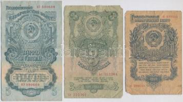 Szovjetunió 1947. 1R + 3R + 5R T:III,III-  Soviet Union 1947. 1 Ruble + 3 Rubles + 5 Rubles C:F,VG Krause#216,218,220