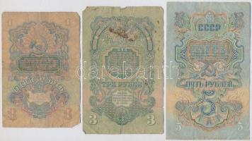 Szovjetunió 1947. 1R + 3R + 5R T:III,III- 
Soviet Union 1947. 1 Ruble + 3 Rubles + 5 Rubles C:F,VG ...