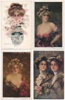 4 db RÉGI művész motívum képeslap: Philip Boileau hölgyek / 4 pre-1945 art motive postcards: Philip Boileau ladies