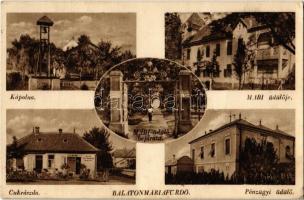 1948 Balatonmáriafürdő, Kápolna, harangláb, MABI üdülője, üdülő bejárata, Csollán János cukrászdája és tejivója, Pénzügyi üdülő (EK)