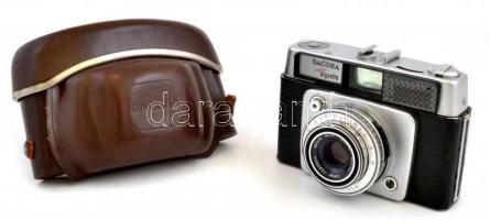Dacora Super Dignette kisfilmes fényképezőgép, fénymérővel, eredeti bőr tokjában, szép, működő állapotban