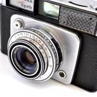 Dacora Super Dignette kisfilmes fényképezőgép, fénymérővel, eredeti bőr tokjában, szép, működő állap...