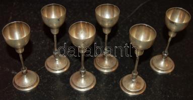 Régi női ezüst 6db-ból álló likőrös készlet, Ag (összesen) 201,7g