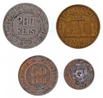 Brazília 1887. 50R Cu-Ni + 1919. 50R Cu-Ni + 1922. 200R Cu-Ni + 1937. 1000R Al-Br T:2-,3
Brazil 188...