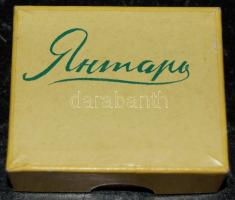 Dekoratív áttört, ezüst női nyaklánc, féldrágakövekkel, Ag 59g, díszdobozban