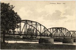 1929 Letenye, Mura híd. Özv. Miltényi Zoltánné kiadása