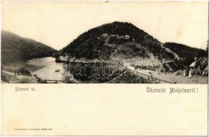 1904 Miskolc, Hámori-tó, evezős csónakok. Ferenczi B. kiadása