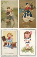 6 db RÉGI motívum képeslap: gyerek, pár litho / 6 pre-1945 motive postcards: children, some lithos