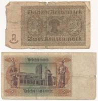 Német Harmadik Birodalom 1937. 1M (2x) + 2M (2x) + 1942. 5M T:III-,IV 
German Third Reich 1937. 1 M...