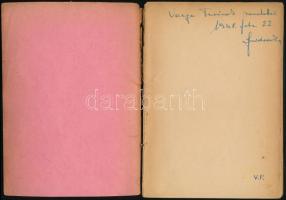 Frideczky Frigyes: Hitvallás. Versek. Bp., 1945,  Magyar Kommunista Párt pesthidegkuti szervezete. 8...