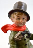 Bertram porcelán kisfiú. Kézzel festett, jelzett, kis kopásokkal. 16 cm
