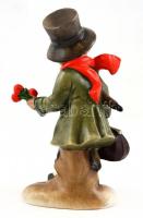 Bertram porcelán kisfiú. Kézzel festett, jelzett, kis kopásokkal. 16 cm