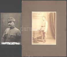 cca 1900-1910 2 db katonai portré, keményhátú fotó kartonon, egyik hátoldalán feliratozott (Imhof Ármin)14x9,5 és 15x11 cm