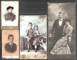 cca 1880-1910 össz. 10 db gyerek és felnőtt portré, keményhátú fotó kartonon, különböző, többségében...