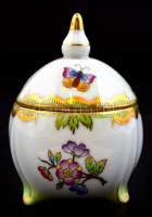 Herendi Viktória mintás bonbonniere. Kézzel festett, jelzett, hibátlan. 8 cm