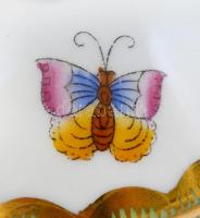 Herendi Viktória mintás bonbonniere. Kézzel festett, jelzett, hibátlan. 8 cm