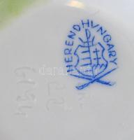 Herendi Viktória mintás bonbonniere. Kézzel festett, jelzett, hibátlan. 8 cm