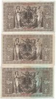Német Birodalom 1910. 1000M (3 piros, 3 zöld pecséttel) T:III szakadás
German Empire 1910. 1000 Mar...