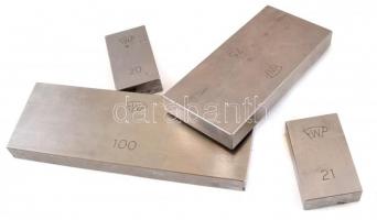 Acél etalon készlet. Fém, fa dobozában, komplett