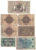 Német Birodalom 1908. 20M + 100M + 1910. 20M + 1000M + 1914. 20M + 1917. 5M + 1918. 20M T:III,III- G...