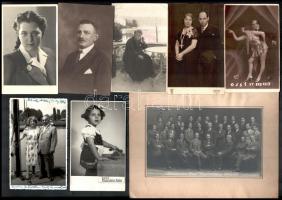 cca 1912-57 össz. 45 db gyerek és felnőtt portré valamint csoportkép, fotó és fotólap: 3 db Abbázia,...