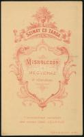 cca 1874 Miskolci Önkéntes Tűzoltó és Mentőegyesület egyik alapító tagjának keményhátú fotója, tűzol...